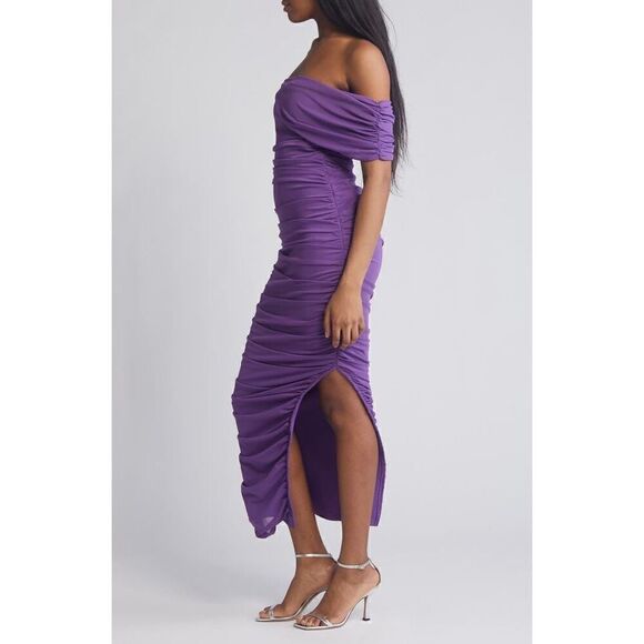 Elliatt Miley Ruched Strapless Dress in Orchid Wedding Guest size XL NWT - Picture 2 of 10